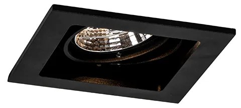 Комплект от 6 регулируеми квадратни вградени прожектори черни - Artemis 70