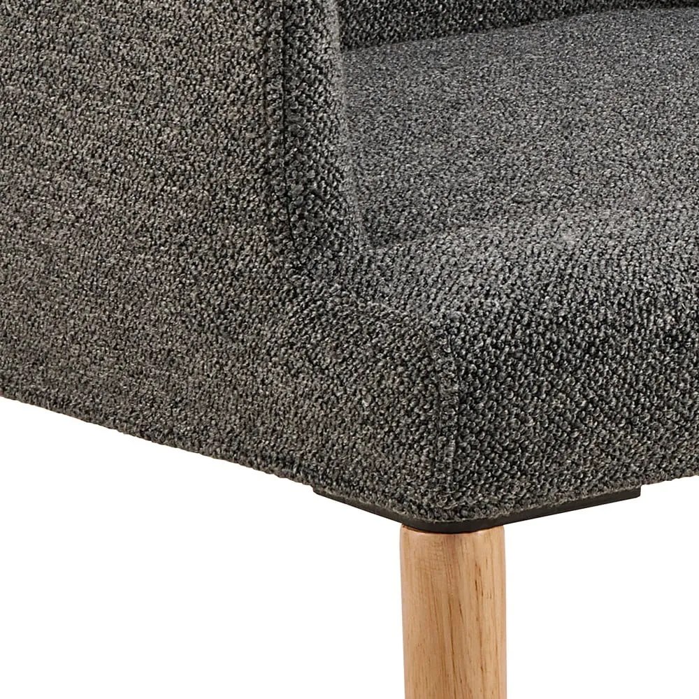 Сив тапициран трапезен стол с подлакътници Zoe – Actona