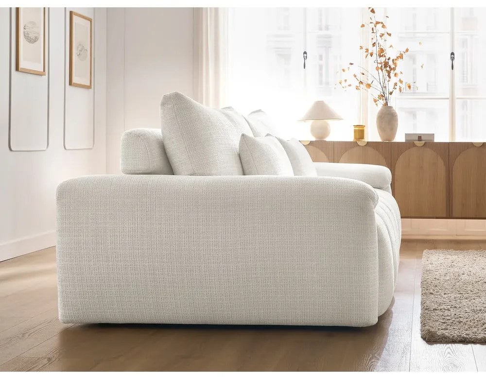 Бял шенилов диван 264 cm Ivane – Bobochic Paris