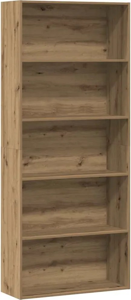 3314677 vidaXL Библиотека, дъб артизан, 80x30x189 см, инженерно дърво