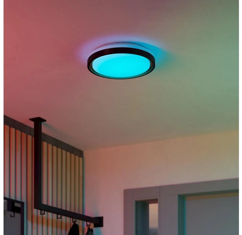 Eglo 300684-LED RGBW Димируемо таванно осветително тяло MALERAMARA-Z LED/14W/230V черно/златно + дистанционно управление