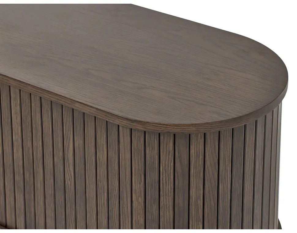 Кафява маса за телевизор от декор от дъб 180x56x40 cm Meta – Unique Furniture