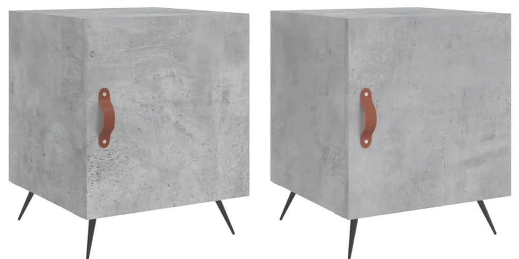 827509 vidaXL Нощни шкафчета 2 бр бетонно сиво 40x40x50 см инженерно дърво