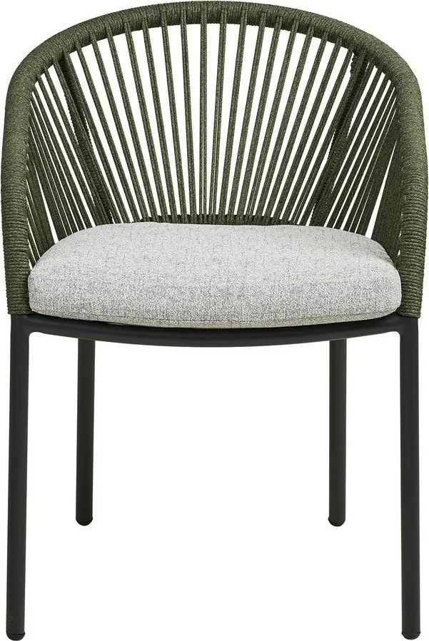 Зелен градински стол метален/подплатен Novella – House Nordic