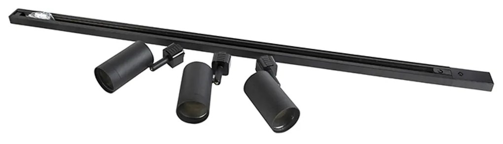 Интелигентна релсова система за осветление черна, включваща 3 WiFi GU10 1-фазна - Iconic Jeana
