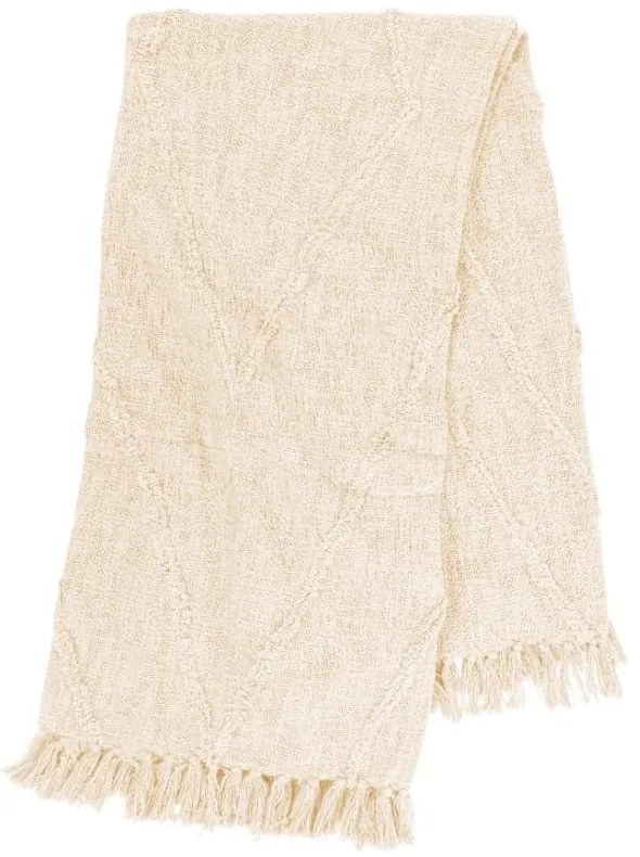 Кремава памучна покривка за двойно легло 250x260 cm Sahara - Tiseco Home Studio