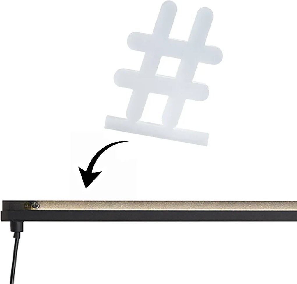 Модерна стенна лампа черна с LED - Letterbox