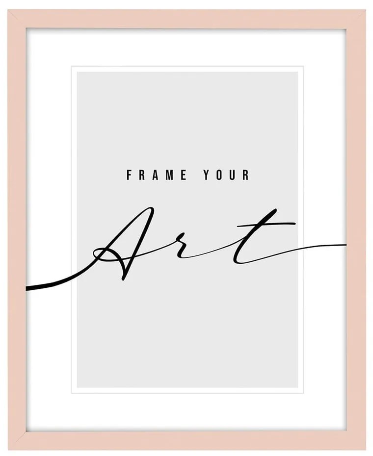 Светлорозова пластмасова рамка за стена 34x44 cm