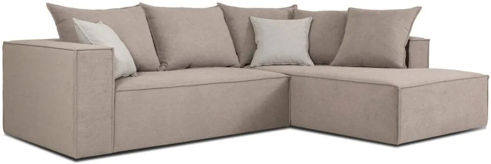 Ъглов диван Opalin-Бежово-Дясно
