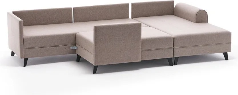 Бежов ъглов разтегателен диван (U-образен) Belen - Balcab Home