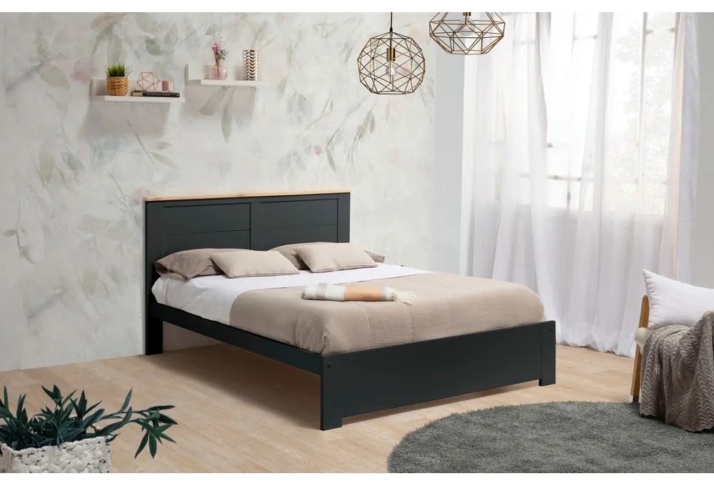 Антрацитно двойно легло 140x190 cm Akira - Marckeric