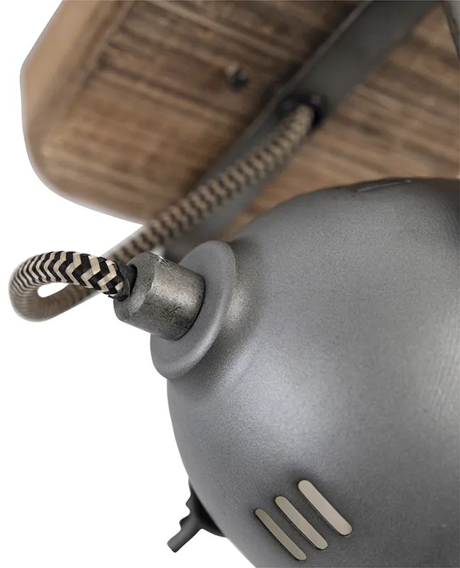 Индустриален прожектор стомана с дърво наклоняем - Emado