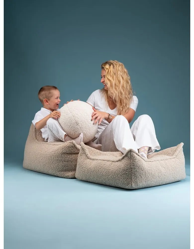 Светлокафяв детски пуф от букле Chair – Wigiwama