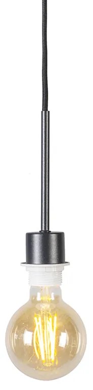 Висяща лампа черна със зелен абажур 50 см - Combi 1