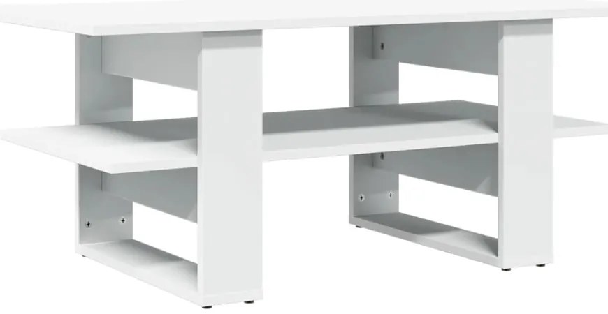 823261 vidaXL Кафе маса, бяла, 102x55x42 см, инженерно дърво