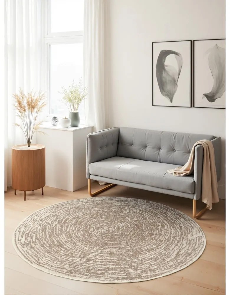 Бежово-кремав кръгъл килим ø 120 cm Gloria Cavallo – Hanse Home