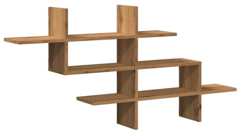 853271 vidaXL Стенен рафт, дъб артизан, 124,5x18x60,5 см, инженерно дърво