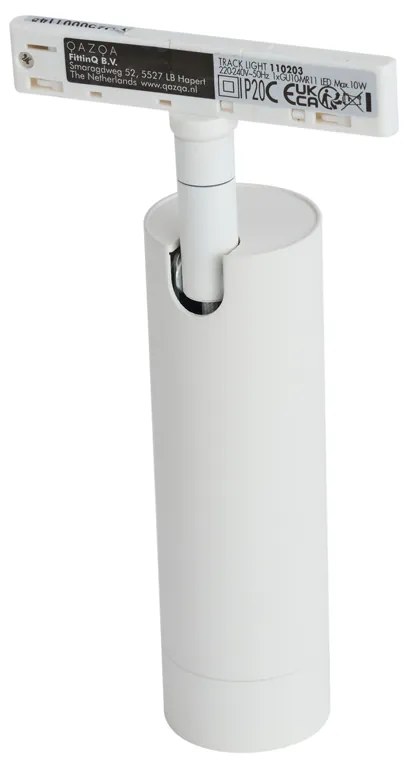 Модерен бял прожектор за 1-фазна релсова система GU10 35mm - Slimline Uzzy