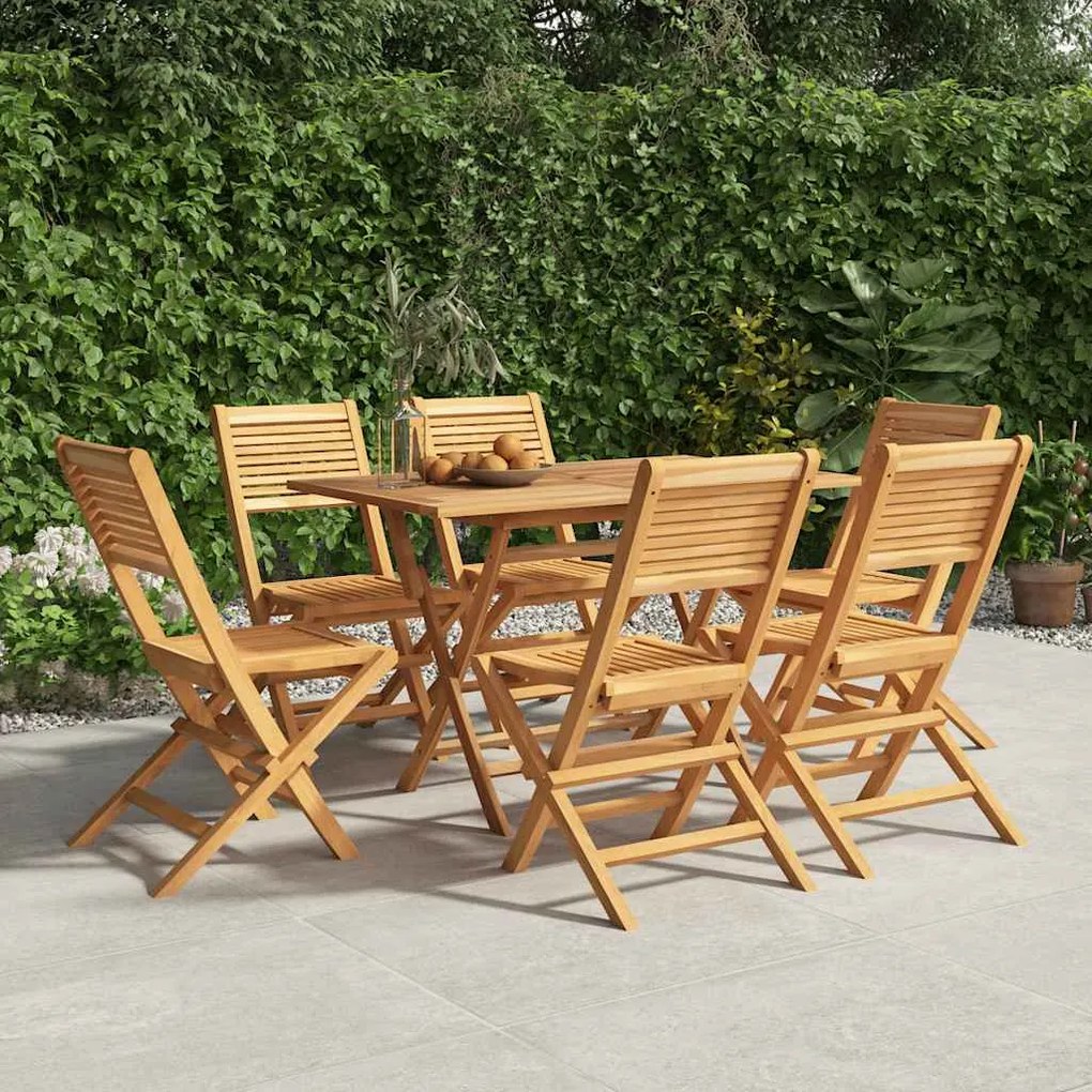 3155065 vidaXL Сгъваеми градински столове, 6 бр, 47x62x90 см, тик масив