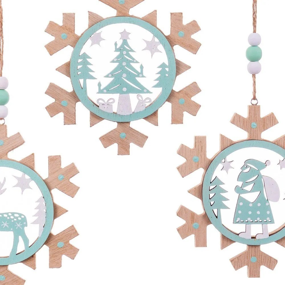 Висяща коледна украса в комплект от 3 броя Snowflake - Casa Selección