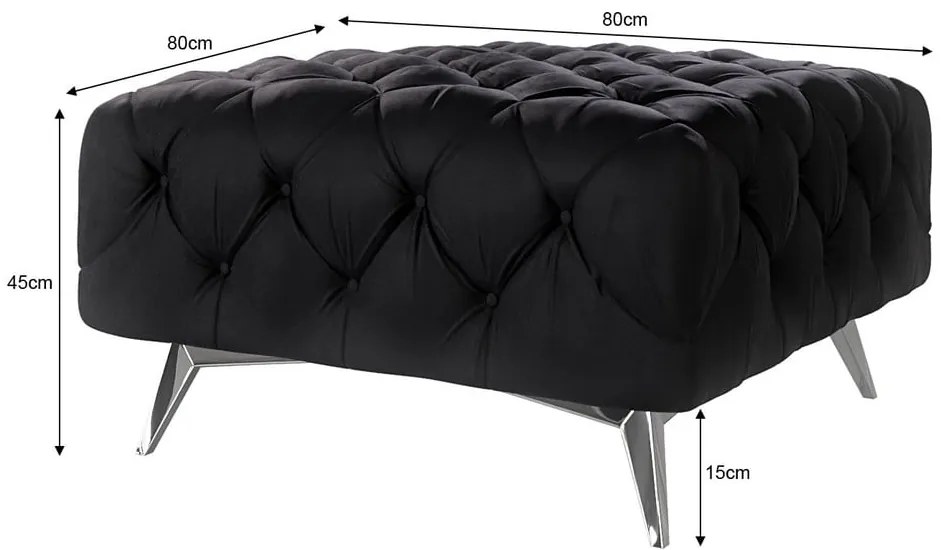 Черна кадифена табуретка Chelsea – Ropez