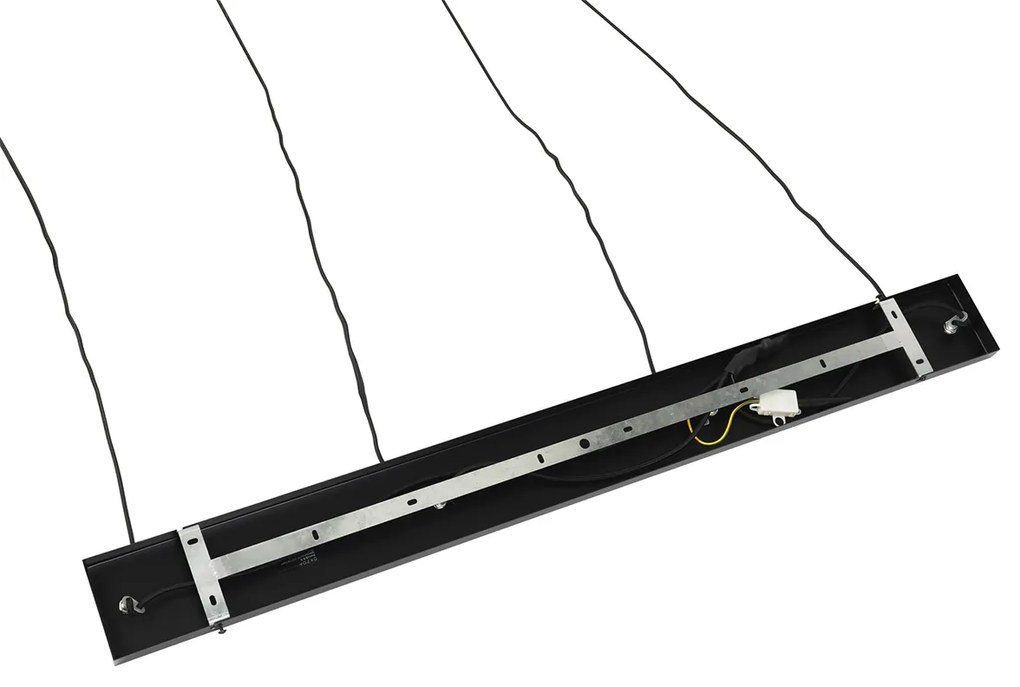 Висяща лампа в стил Арт Деко черна с опушено стъкло 4-светлина - Laura