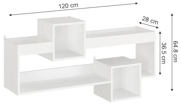 Стенен рафт Шели 184-000106 бял цвят