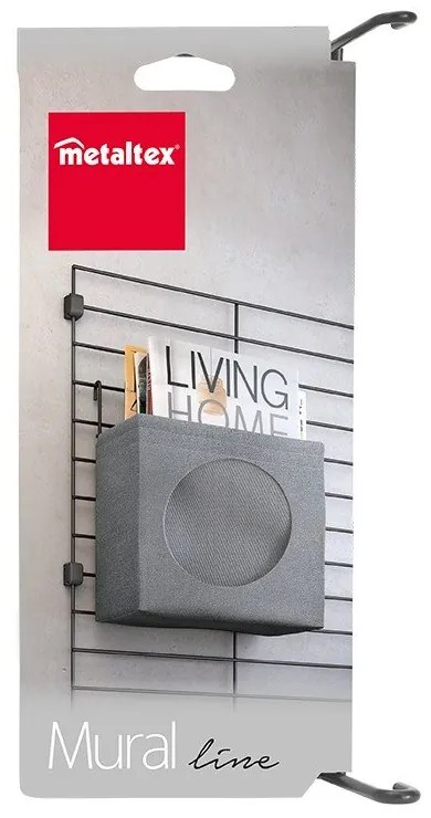 Сив текстилен компонент - кутия за съхранение 24x9 cm Mural – Metaltex