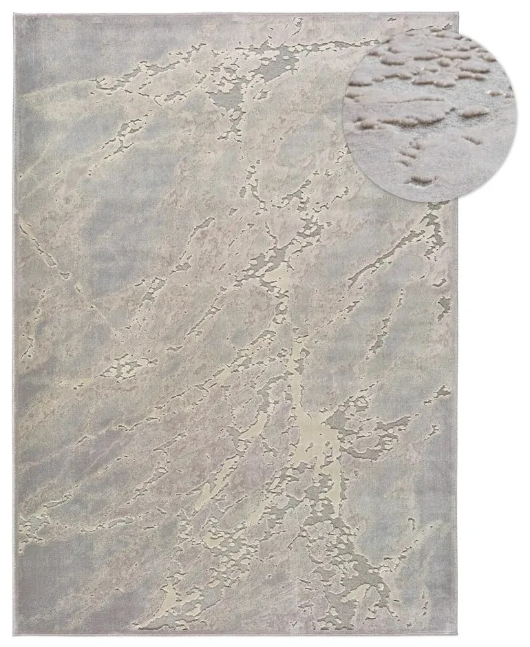 Сив и бежов килим от вискоза Margot Marble, 140 x 200 cm - Universal