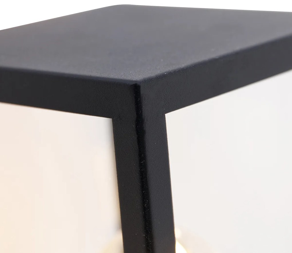 Интелигентна външна стенна лампа черна със стъкло 30 см с Wifi ST64 - Rotterdam