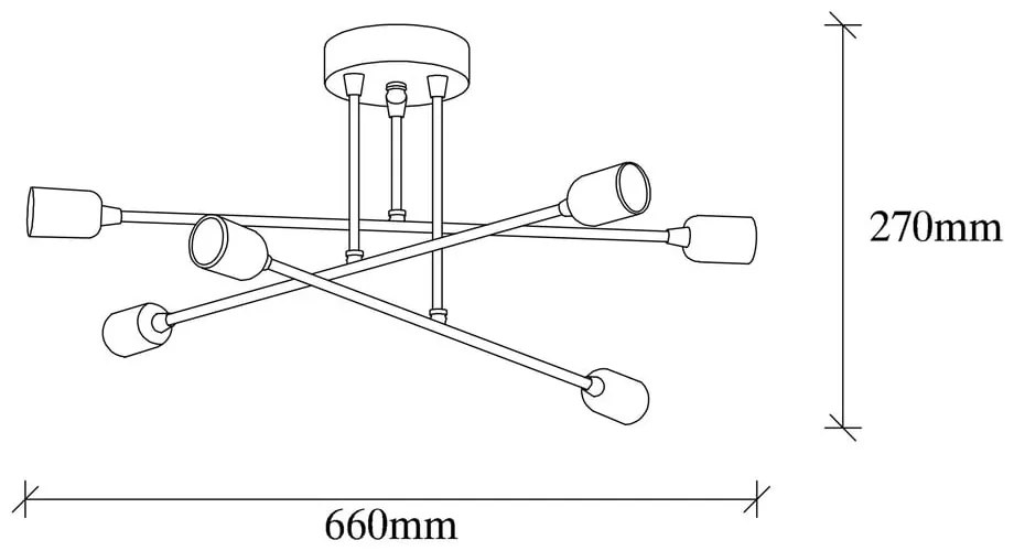 Черно осветително тяло за таван Fleur – Opviq lights