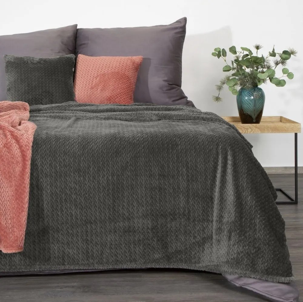 Графитно сиво одеяло за стол Ширина: 170 см | Дължина: 210 см