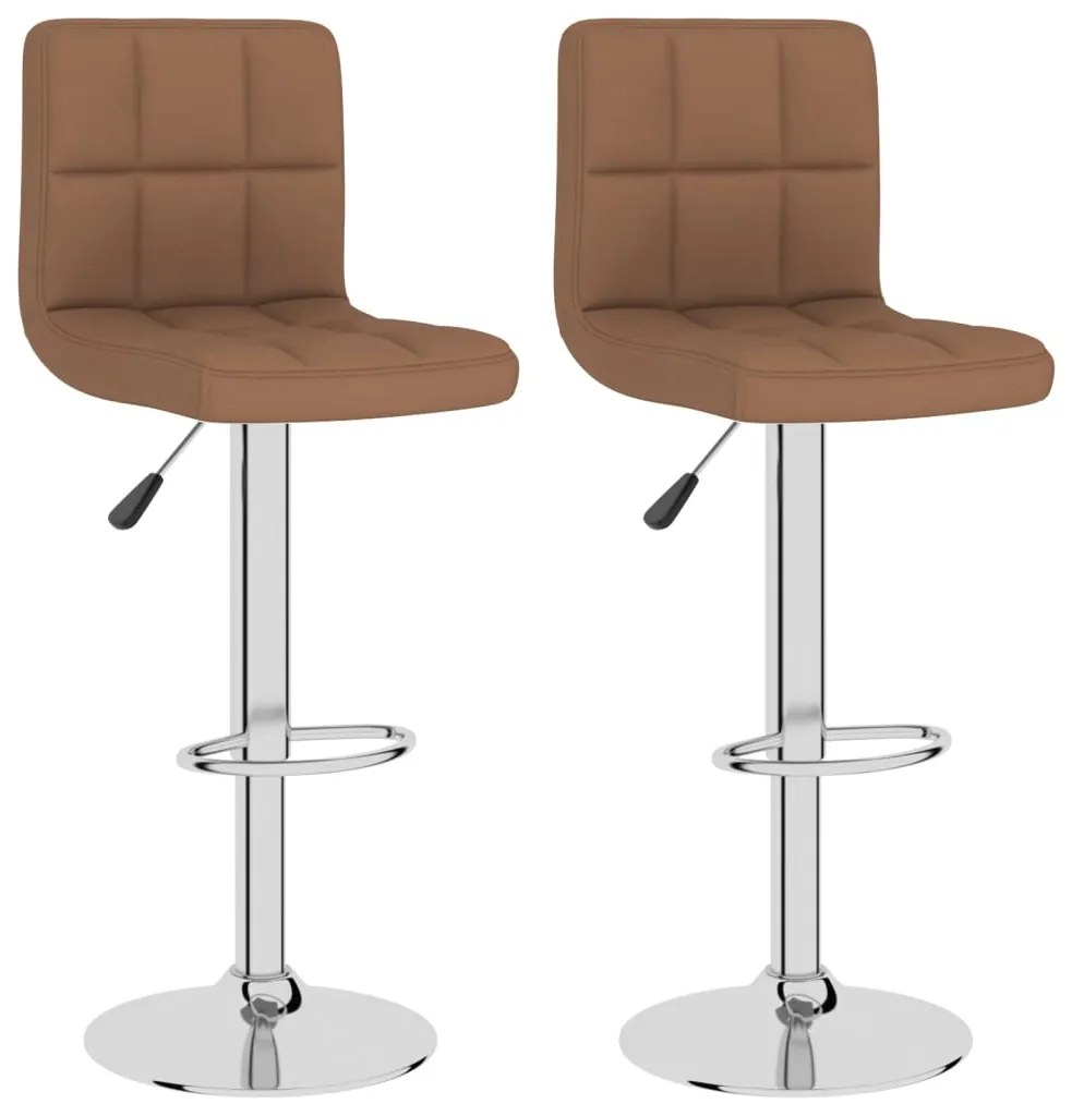334242 vidaXL Бар табуретки, 2 бр, кафяви, текстил