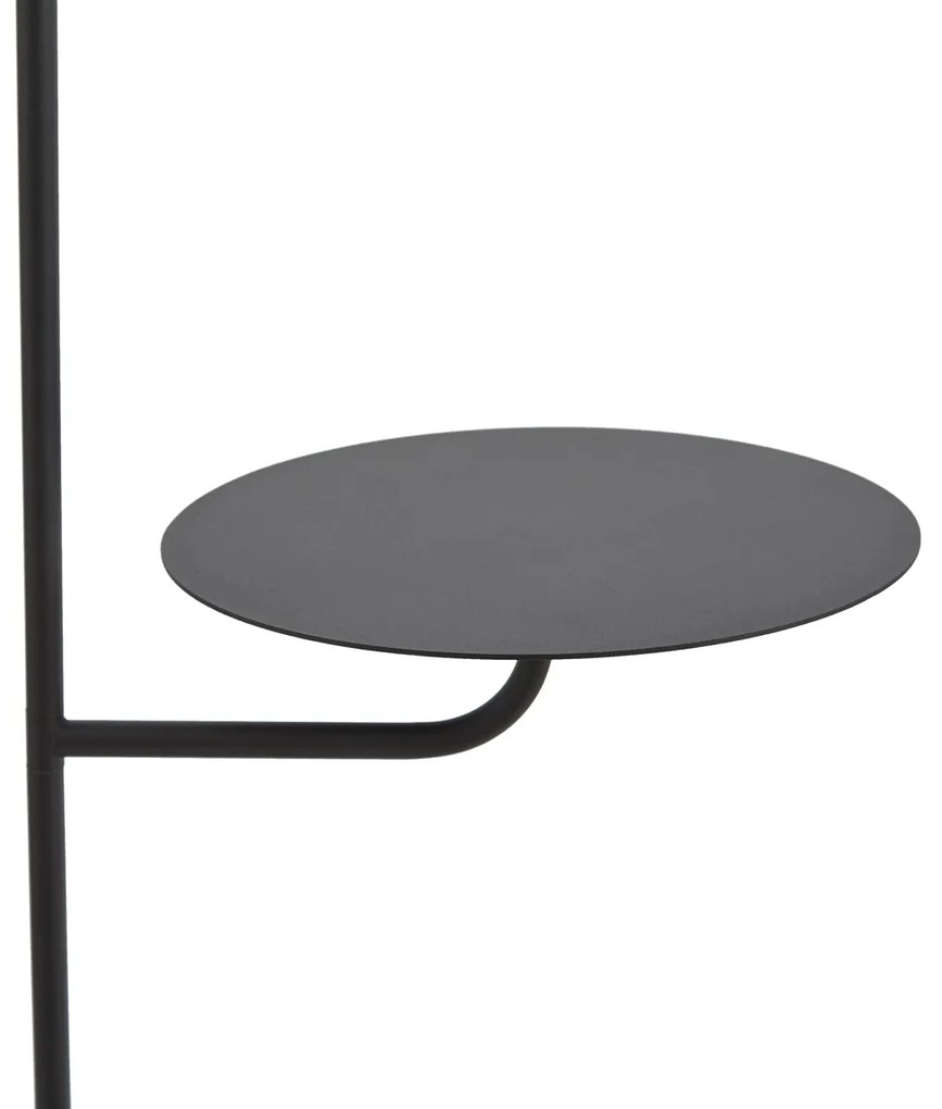 Модерна подова лампа черна с кръгла маса - Ostrich