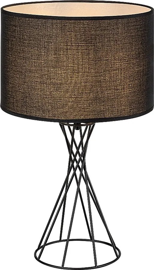 Rabalux Nivra, настолна лампа, черна метална лампа с черен текстилен абажур, E27 1xMAX40W, В50см, Д30см, кабел: 150см черен текс