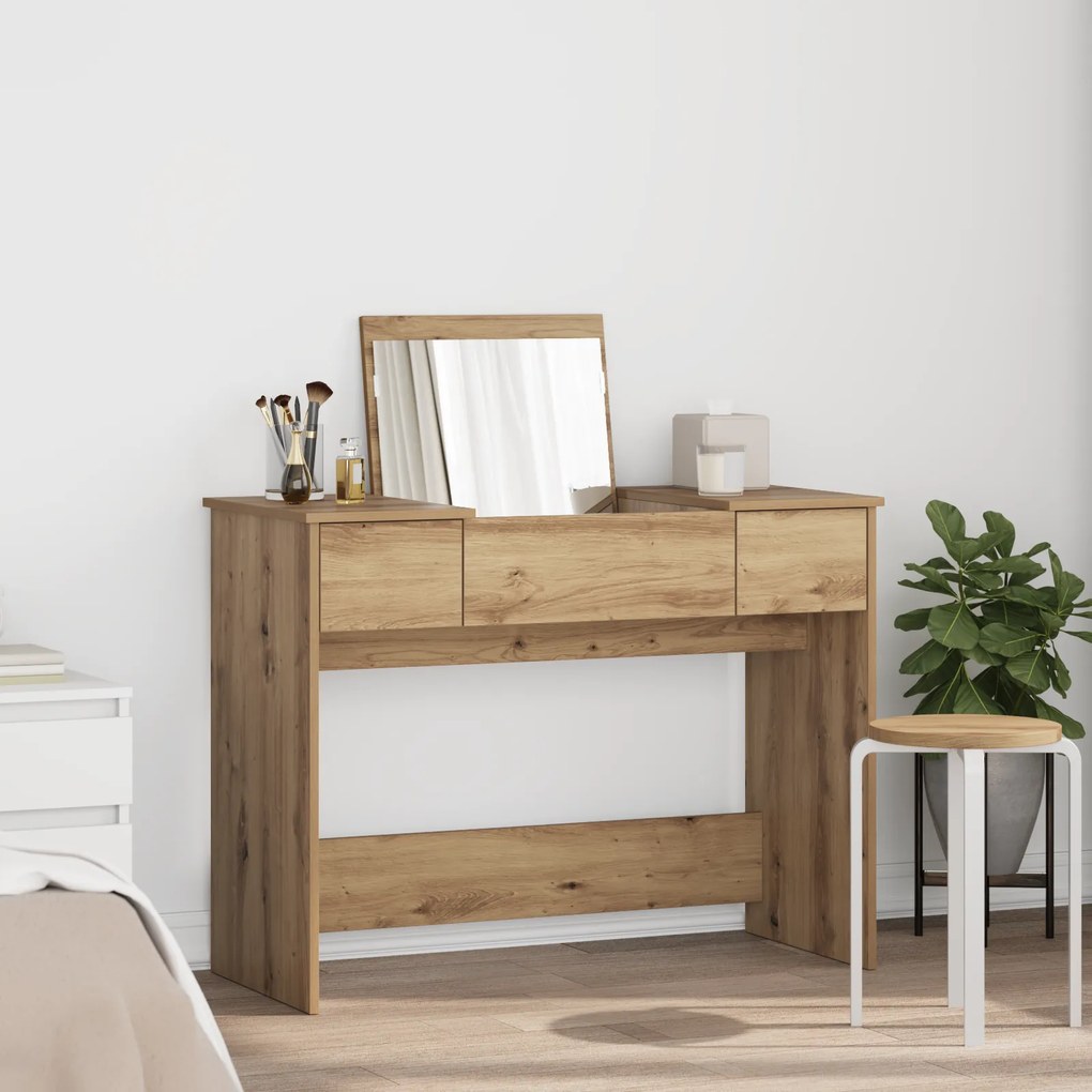 Sonata H Тоалетна маса с огледало Занаятчийски дъб 100x45x76 см