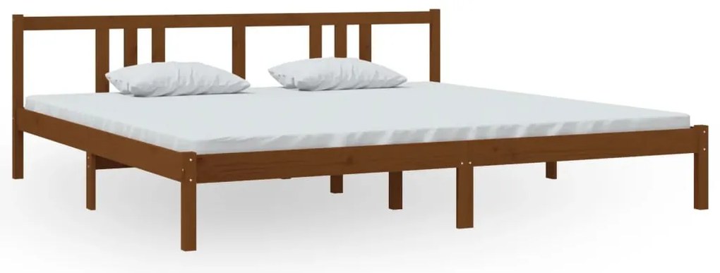 814907 vidaXL Рамка за легло, меденокафява, дърво масив, 200x200 см