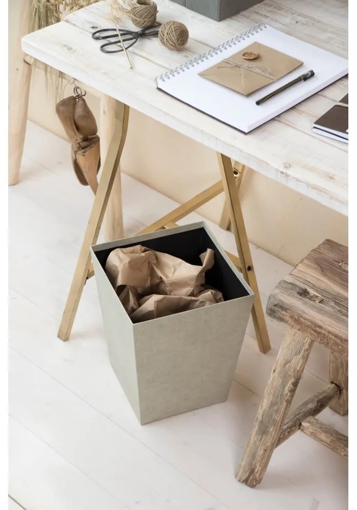 Бежово офис кошче за боклук Sofia Canvas Paper Laminate – Bigso