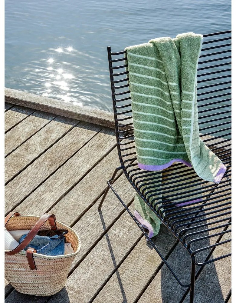 Зелена памучна кърпа за баня Dora, 70 x 140 cm - Hübsch