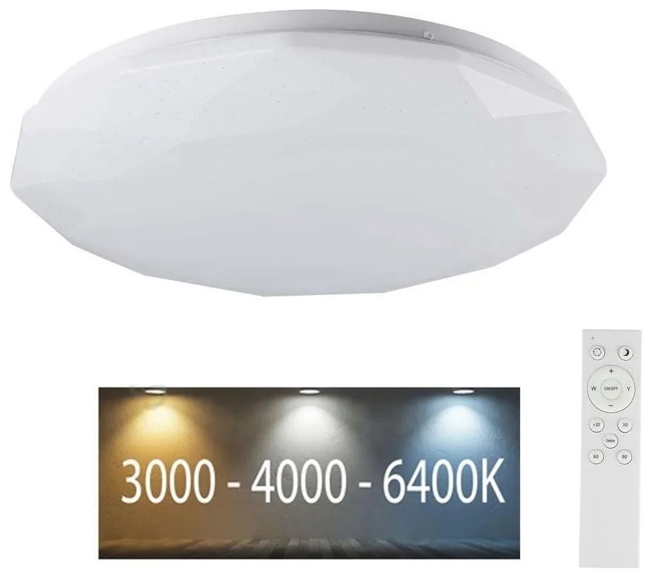 LED Димируем плафон LED/40W/230V 3000K/4000K/6500K + д.у.