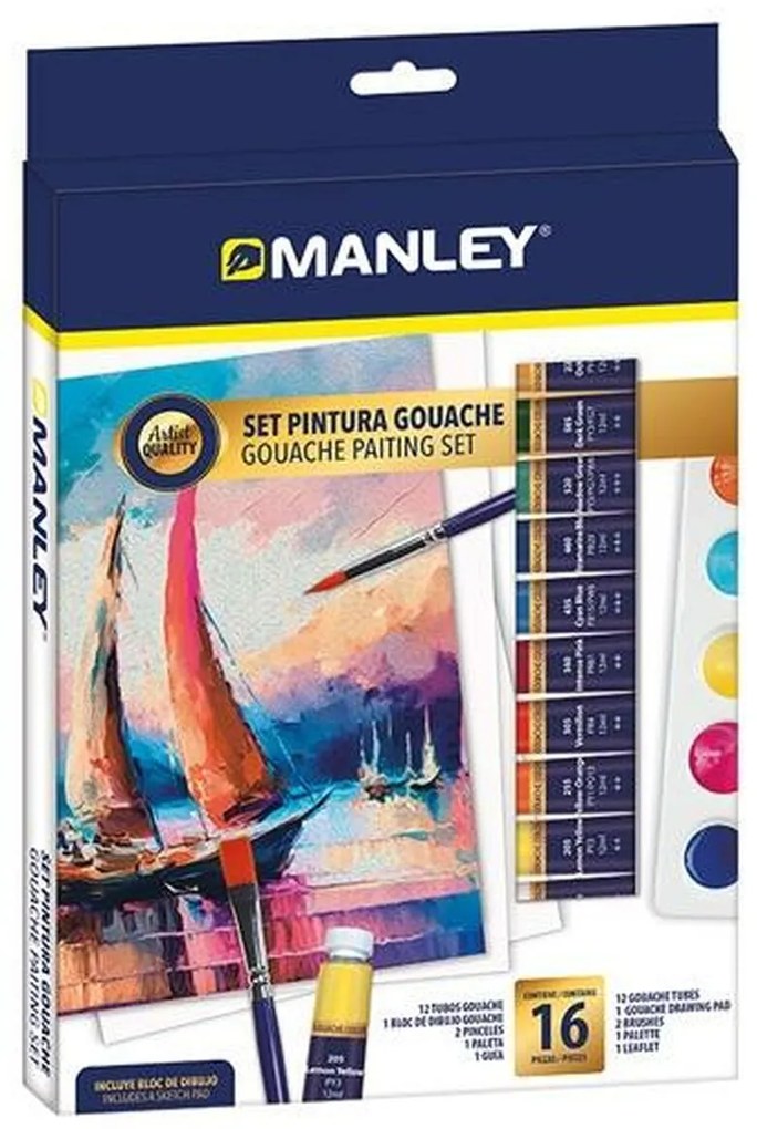 Gouache Painting Set Manley 16 Части Многоцветен