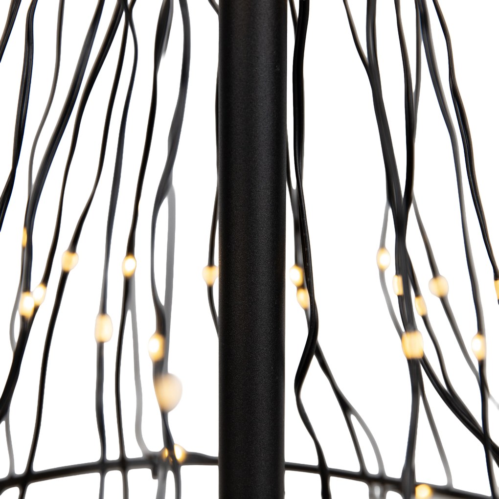 Коледна подова лампа черно дърво 150 см вкл. LED с таймер IP44 - Ugoku