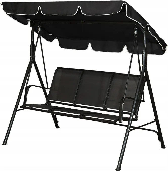 Голяма черна люлка с балдахин