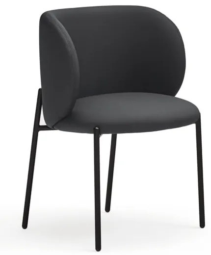 Черни тапицирани трапезни столове в комплект 2 бр. Mogi – Teulat