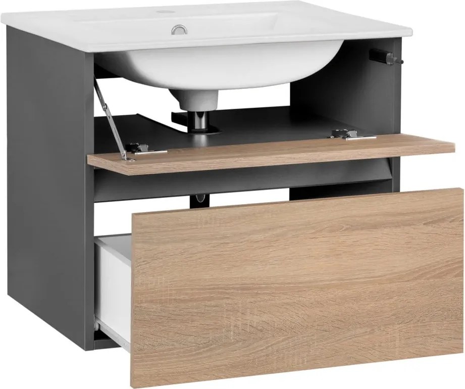 Стенен шкаф без мивка от декор от дъб в естествен цвят 60x52 cm Wisla – Støraa