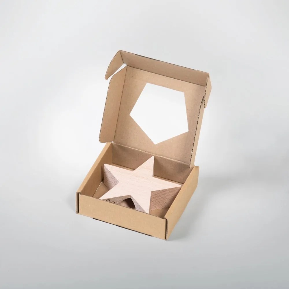 Дървена звезда за декоративна коледна елха Small - Spira