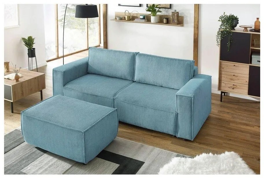 Табуретка от рипсено кадифе в цвят мента Nihad – Bobochic Paris