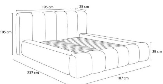 Двойно тапицирано легло с място за съхранение с включена подматрачна рамка в цвят горчица 140x190 cm Denali – Bobochic Paris