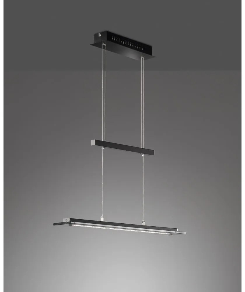 Черно метално LED затъмняващо се висящо осветително тяло Tenso – Fischer &amp; Honsel