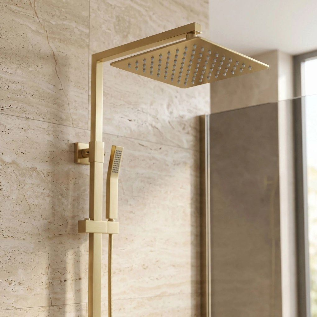 Квадратен душ пита REA JS-P015BG 25cm Brush Gold